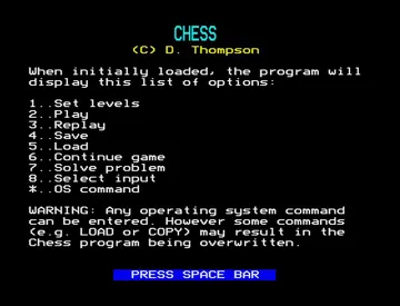 Chess v2.32 (1984)(Superior) screen shot title